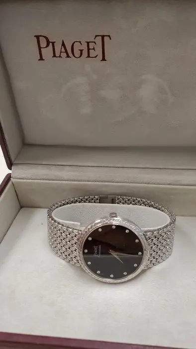Piaget - Onyx White Gold Wristwatch - 12343 D 2 - Unisex - 1970-1979