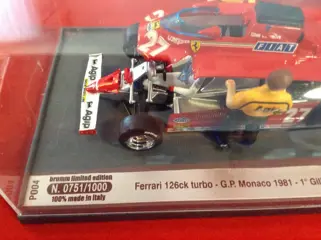 Minichamps & Brumm -- Gilles Villeneuve Lot - 1:43 - ref. #P004 Ferrari 126CK F.1 Turbo GP Monaco 1981 #27 Gilles - Minichamps #820027 Ferrari 126C2 F.1 Turbo #27 Gilles Villeneuve