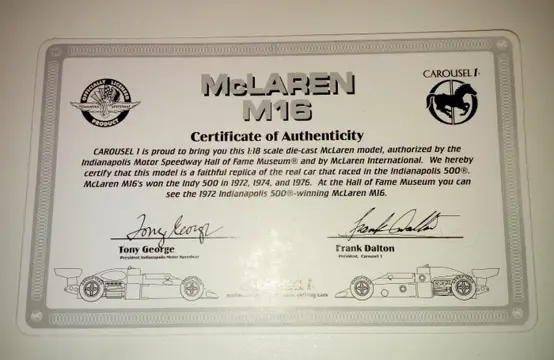 Carousel 1 - 1:18 - Mc Laren chevy M16 GP 500 miles Indianapolis 1974 Hobbs - 4802