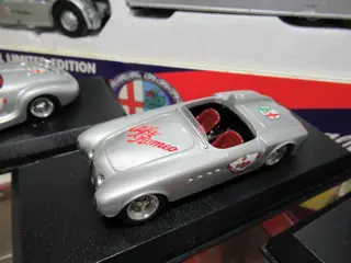 Iveco - Alfa Romeo - 1:43 - old cars - progetto k - Iveco autotransport + 3 Alfa Romeo wagens