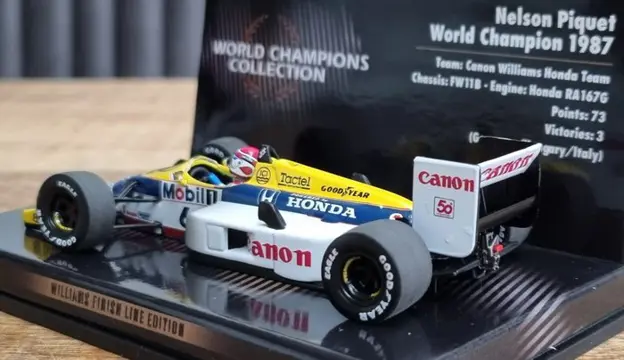 Minichamps - 1:43 - Canon Williams Honda Team - Williams FW11B #6 Nelson Piquet - F1 World Champion 1987 - Dirty Version - Williams Finish Line Edition