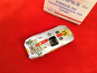 B.B.R. Automodelli - serie Leader -- made in Italy - 1:43 - ref. #LK15 Porsche 550A Spyder 1500cc "Calzado Canadà SA" 28° Carrera Pan Am 1954 #51 Lopez Chavez - fabriek gebouwd door BBR