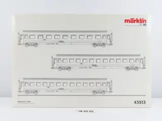 Märklin H0 - 43513 - Passagiersrijtuigen set - 1x 3-delige set met 4-assige sneltreinrijtuigen 1e en 2e klas - NMBS