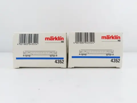 Märklin H0 - 4352 - Passagiersrijtuig - 2x 4-assige sneltreinrijtuigen 2e klas Memling-kleurstelling - NMBS