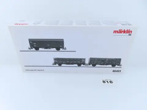 Märklin H0 - 46401 - Goederenwagenset - 3-delige goederenwagenset met rongenwagens met lading boomstammen - DRG
