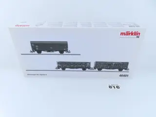 Märklin H0 - 46401 - Goederenwagenset - 3-delige goederenwagenset met rongenwagens met lading boomstammen - DRG