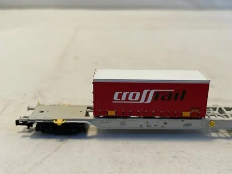 Fleischmann N - 825310 - Goederenwagon - Dubbele containerdraagwagen "Crossrail" - (8467) - AAE