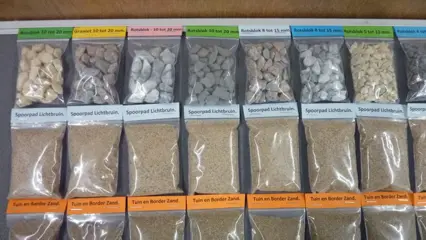 Natuur product N - Landschap - Railbedding; Ballast/licht 0.9/1.2 mm, diverse Strooimaterialen, 105 verpakkingen