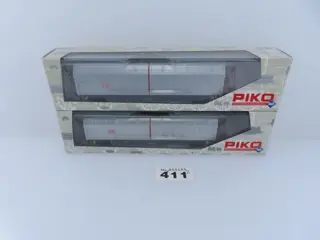 Piko H0 - 54505/54500 - Goederenwagon - 2x 2-assige schuifwandwagens type Hbbills - DB