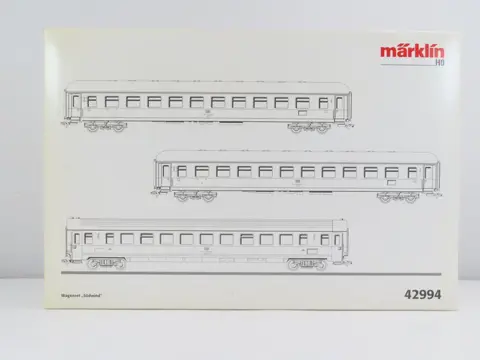 Märklin H0 - 42994 - Passagiersrijtuigen set - 3-delige rijtuigset 'Sudwind' sneltreinwagens - DB