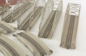 Märklin H0 - Landschap, Toebehoren - Metalen bruggen en bovenleiding
