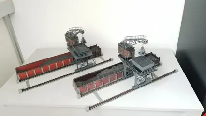 Kibri H0 - 39420 - Landschap - 2 Grote kolenkranen met opslag