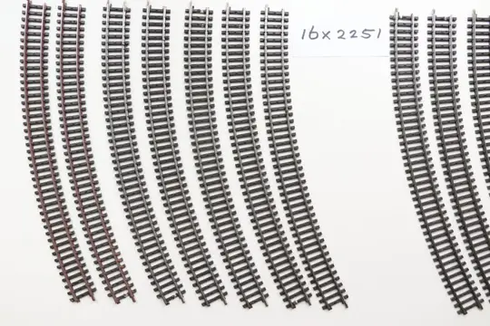 Märklin H0 - 2241/2251/2274 - Rails - 55 gebogen K rails van de serie 2200