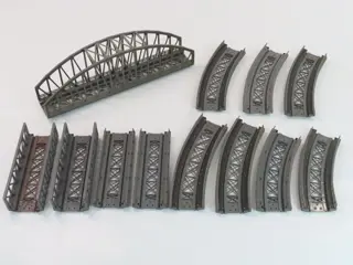 Märklin H0 - 7262/7269/7263/7268/7267 - Toebehoren - 13-delig bruggenkavel met brugdeel recht/gebogen en boogbrug, K+M rails