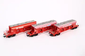 Märklin H0 - 48103/48100 - Goederenwagon - 3x Onderlosser ''Elbekies'' met lading - DB Cargo