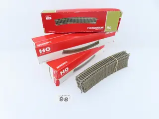Fleischmann H0 - 6138/6125/6120 - Rails - 40-delig railkavel met gebogen railstukken, Profi-rail