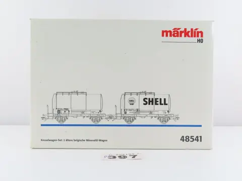 Märklin H0 - 48541 - Goederenwagenset - 1x 2-delige set met 2-assige ketelwagens, o.a. met opdruk "SHELL" - NMBS