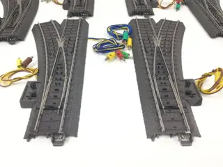 Märklin H0 - 24611/612/671/672/74470/74491 - Rails - 6 C-Rails wissels, inclusief aandrijving en verlichting