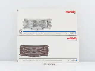 Märklin H0 - 24624 - Rails - 2-delig railkavel met Engels wissel met elektrische aandrijving en verlichting, C-rail