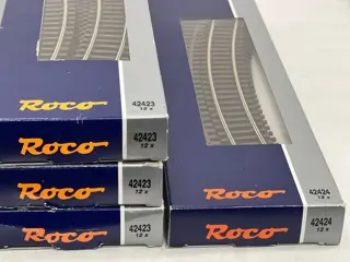 Roco H0 - 42423/42424/42497/42440/42441 - Rails - 55-delig pakket wissels en rails