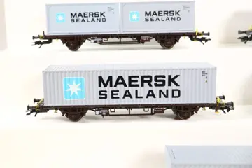Märklin H0 - Uit set 47687 - Goederenwagon - Vijf containerwagens 'Maersk' - DSB
