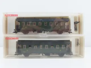 Fleischmann H0 - 5072 B - Passagiersrijtuig - 2 Rijtuigen 3e klas - NMBS