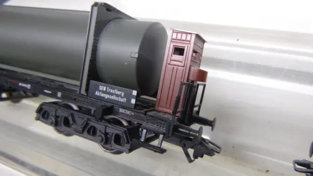 Märklin, Roco H0 - 40252/48693/u.a. - Goederenwagon - 5-delige combinatie van zware platte wagens met hardmetalen flessenwagen - # 4075 - DB