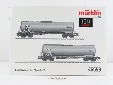 Märklin H0 - 46559 - Goederenwagenset - 2-delige goederenwagenset met 4-assige ketelwagens met opdruk "ESSO" - NMBS