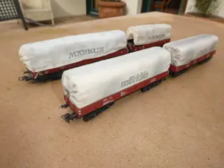 Märklin H0 - 4475/4517/4609 - Goederenwagon - 4 canvas wagens - DB