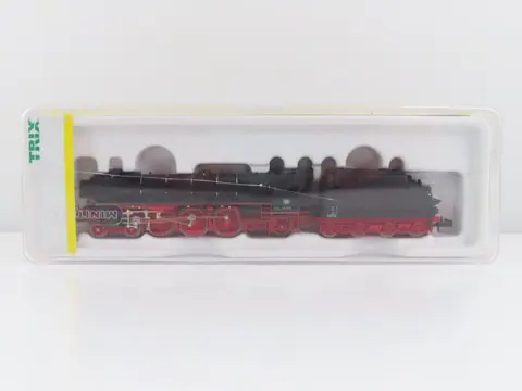 Minitrix N - 12611 - Stoomlocomotief met tender - BR 03 met metaal kleurige ketelringen - DB