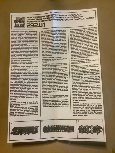 Jouef H0 - 8249 - Stoomlocomotief met tender - 232 U I - SNCF