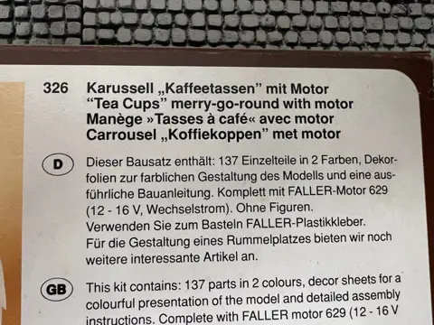 Faller H0 - 326 - Landschap - Carrousel "Koffiekoppen"