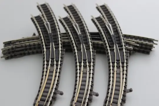 Fleischmann N - Rails - 6 Gebogen wissels en 40 rails