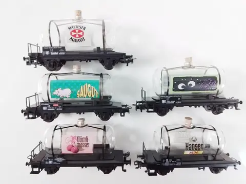 Märklin H0 - 44520/-22/-24/4452.002/94138 - Goederenwagon - 5x Glasketelwagen - DB