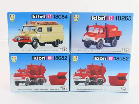 Kibri H0 - 18082/18084/18265 - Landschap - 4 kits van randweervoertuigen