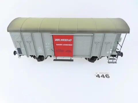 Märklin 1 - 5506 - Goederenwagon - 2-assige gesloten goederenwagen met balkon en opdruk "Jacky, Maeder & Cie" - BLS
