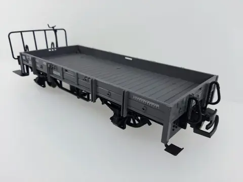 LGB G - 4023 - Goederenwagon - 2-assige Lageboordwagen 423 X05, met balkon - RhB