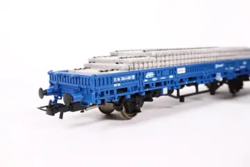 Rivarossi H0 - HR6123 - Goederenwagon - Set van twee lageboordwagens met lading betonplaten - NS, RailPro