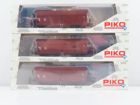 Piko H0 - 54249 - Goederenwagon - 3x vierassige kolentransportwagons - DR (DDR)