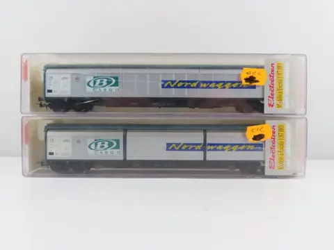 Electrotren H0 - 9612K - Goederenwagon - 2x 4 assige Habins Nordwagon - DB Cargo