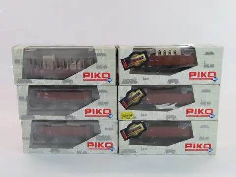 Piko H0 - 54464/54120/54105/54122/54860/54116 - Goederenwagon - 5 Open bak wagens en 1 rongen wagen - DB