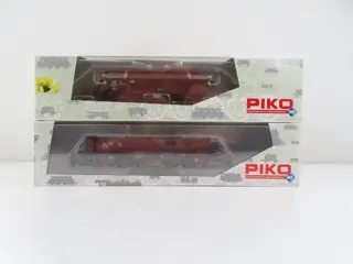 Piko H0 - 54600/54311 - Goederenwagon - 2x vierassige kolentransportwagons - DB