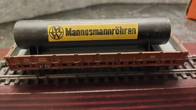 Märklin H0 - 4616/4600/323/2H - Goederenwagon - Houtwagens, buizenwagen en begeleidingswagen - DB