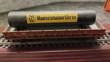 Märklin H0 - 4616/4600/323/2H - Goederenwagon - Houtwagens, buizenwagen en begeleidingswagen - DB