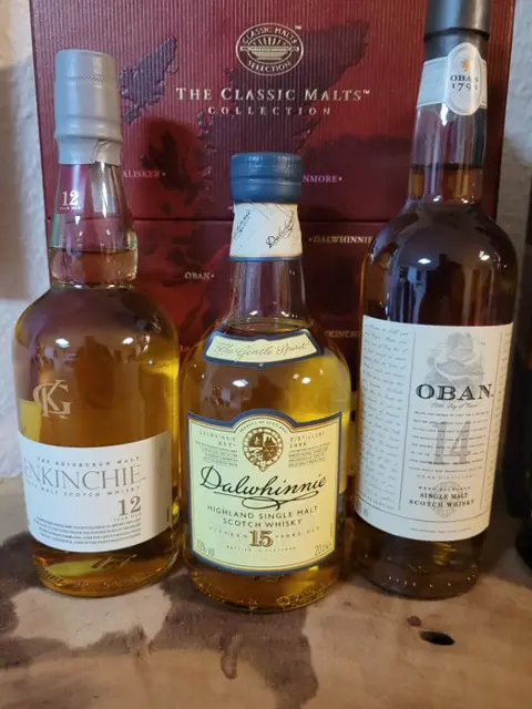 Glenkinchie 12yo + Dalwhinnie 15yo + Oban 14 yo + Glenfiddich 12yo, 15yo, 18yo - Original bottling - 20cl - 6 flessen