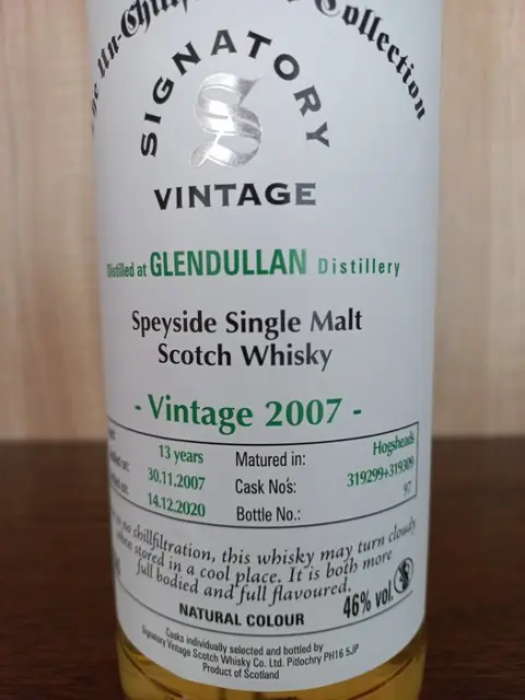 Glendullan, Unnamed Speyside 2007 13 years old - Signatory Vintage - b. 2020 - 700ml - 2 flessen