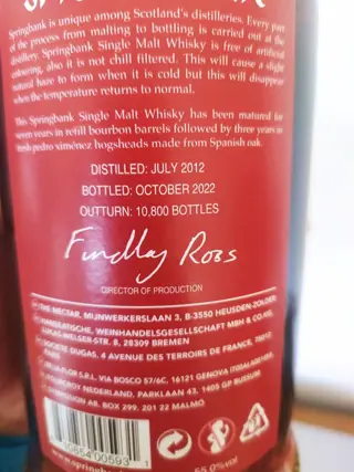 Springbank 2012 10 years old Sherry Wood Pedro Ximenez Cask Matured - Original bottling - b. 2022 - 70cl