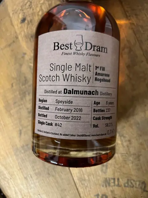 Dalmunach 2016 6 years old 1st Fill Amarone - Best Dram - b. 2022 - 0.7 Ltr