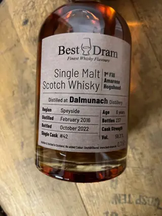 Dalmunach 2016 6 years old 1st Fill Amarone - Best Dram - b. 2022 - 0.7 Ltr