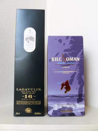 Lagavulin 16 years old & Kilchoman Sanaig - Original bottling - 70cl - 2 flessen